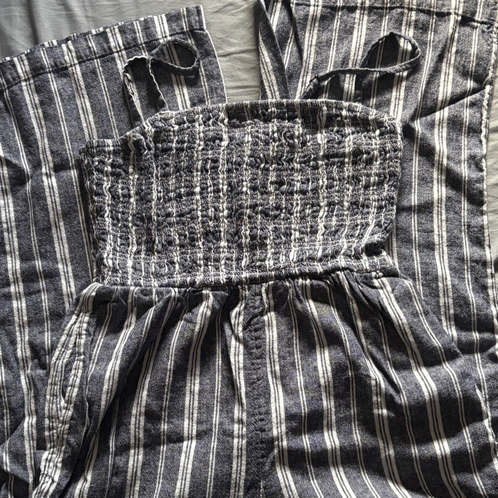 GAP Black and White Striped Jumpsuit